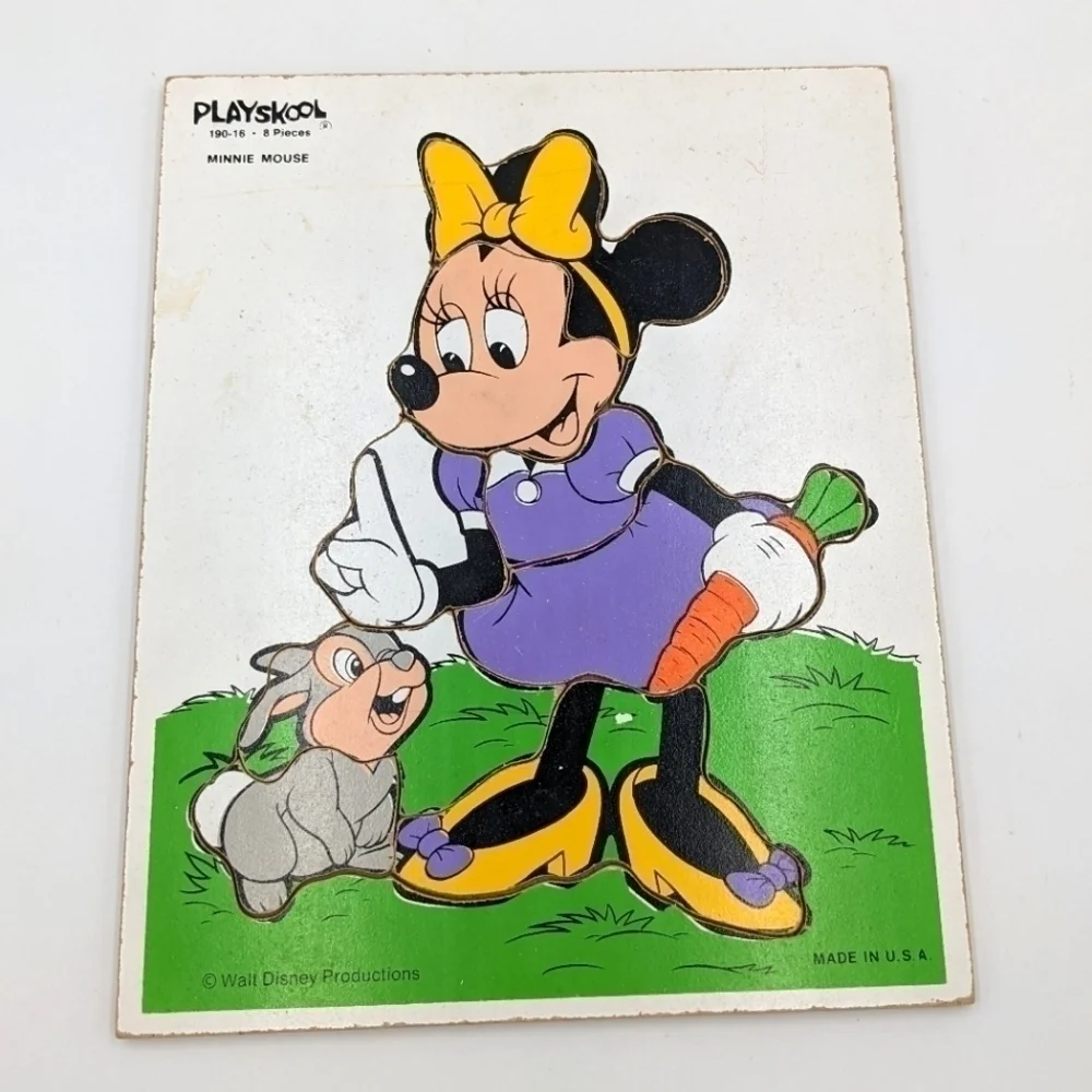 Playskool Minnie Mouse Bunny Easter Spring Disney Puzzle 8 Piece